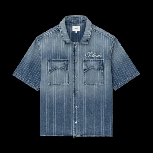 Rhude Wabash Denim Snap Shirt 'Denim'
