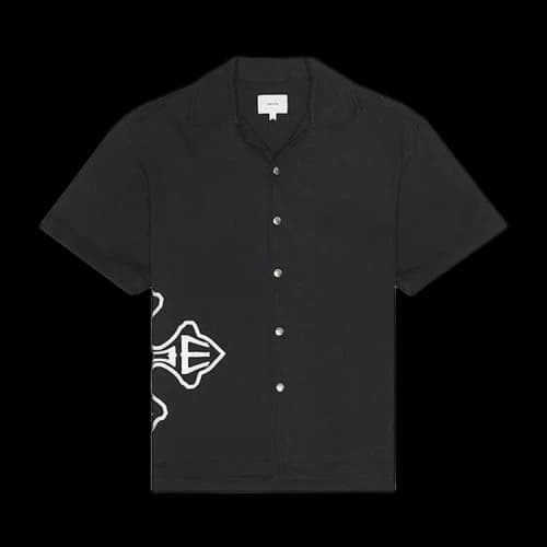 Rhude Cross Logo Snap Shirt 'Black'