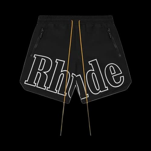 Rhude Logo Shorts 'Black/Yellow'