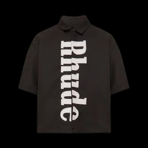Rhude Center Logo Button Up Shirt 'Black/White'