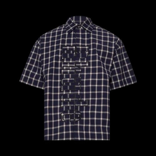 Rhude Center Logo Button Up Shirt 'Navy/White'