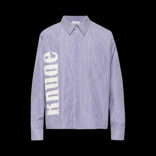 Rhude Side Logo Long-Sleeve Shirt 'Blue/White'