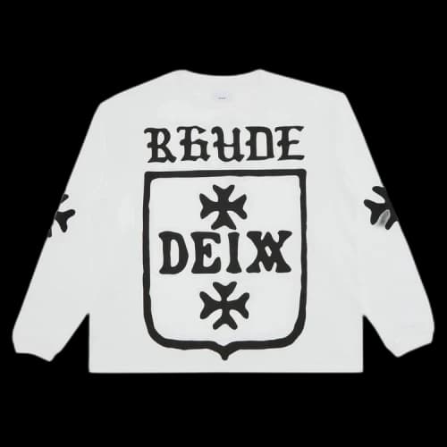 Rhude Deix Shield Oversized Long-Sleeve Tee 'White'
