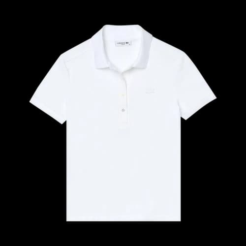 Lacoste Women's L.12.D Slim Fit Stretch Mini Pique Polo Shirt White