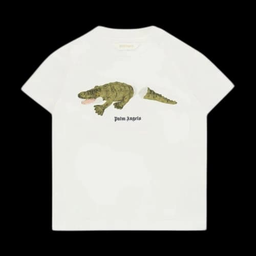 Palm Angels Kids Crocodile Graphic T-Shirt 'White/Green'