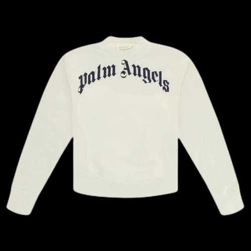 Palm Angels Kids Logo Sweatshirt 'White/Navy'
