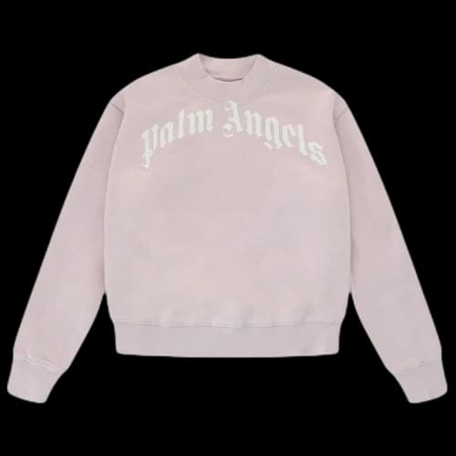 Palm Angels Kids Logo Sweatshirt 'Lilac/White'