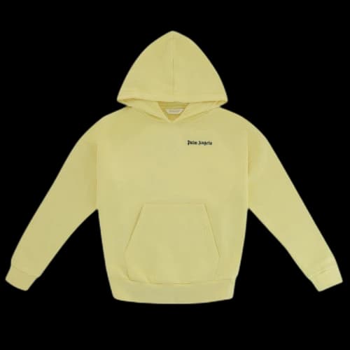 Palm Angels Kids Logo Print Hoodie 'Navy/Yellow'