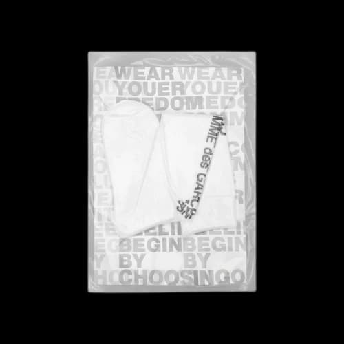 Comme des Garçons Homme Plus Long Length Rib Stitch Socks 'White'
