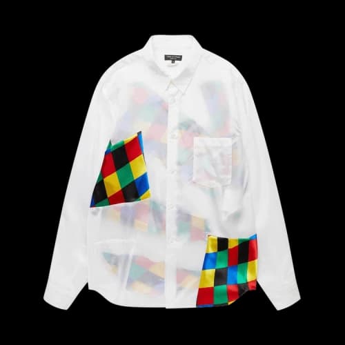 Comme des Garçons Homme Plus Multi Check Long-Sleeve Shirt 'White/Multicolor'