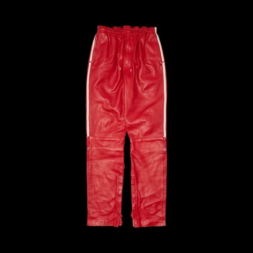 Dolce & Gabbana Leather Moto Stripe Sweatpants 'Red'