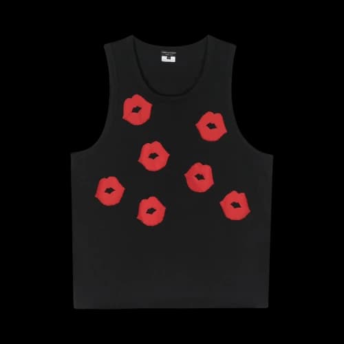 Comme des Garçons Homme Plus Printed Lips Tank Top 'Black'
