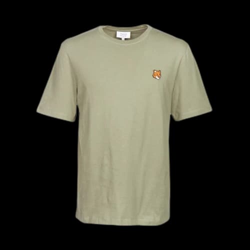 Maison Kitsune Fox Head Short Sleeve T-shirt Khaki