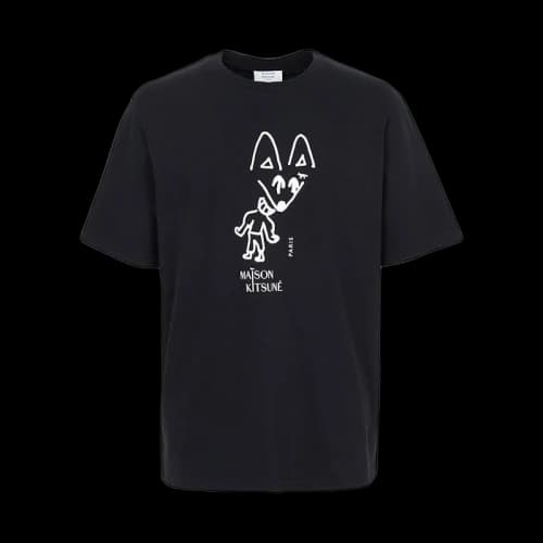 Maison Kitsune Party Fox Short Sleeve T-shirt Black