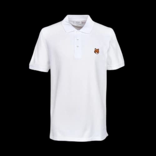 Maison Kitsune Fox Head Collar Short Sleeve T-shirt White