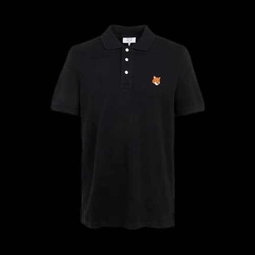 Maison Kitsune Fox Head Collar Short Sleeve T-shirt Black