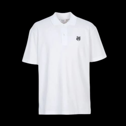 Maison Kitsune Fox Head Collar Short Sleeve T-shirt White