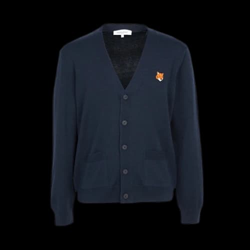 Maison Kitsune Fox Head Cardigan Navy