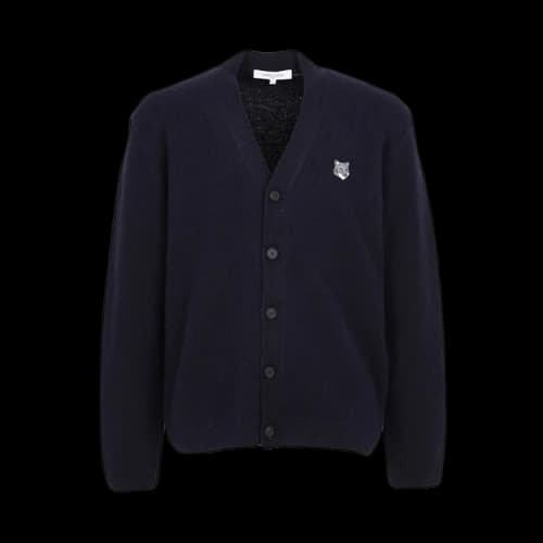 Maison Kitsune Fox Head Cardigan Navy
