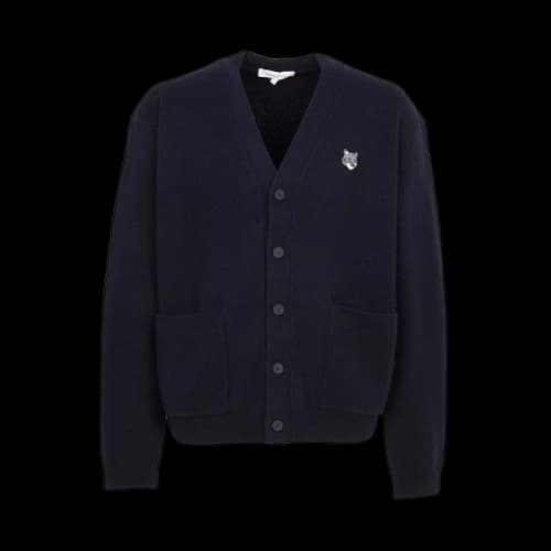 Maison Kitsune Fox Head Cardigan Navy