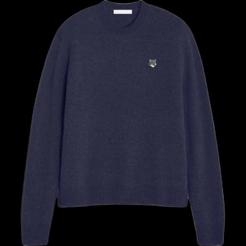 Maison Kitsune Fox Head Knit Sweater Navy