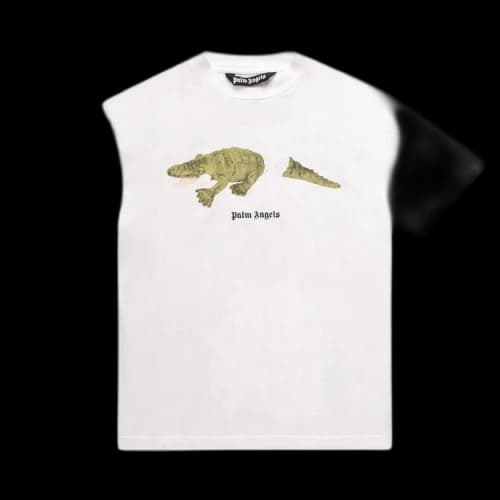 Palm Angels Croco Classic Tee 'White/Green'