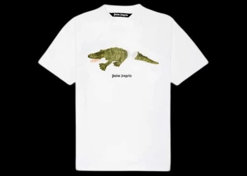 Palm Angels Crocodile Print T-shirt White