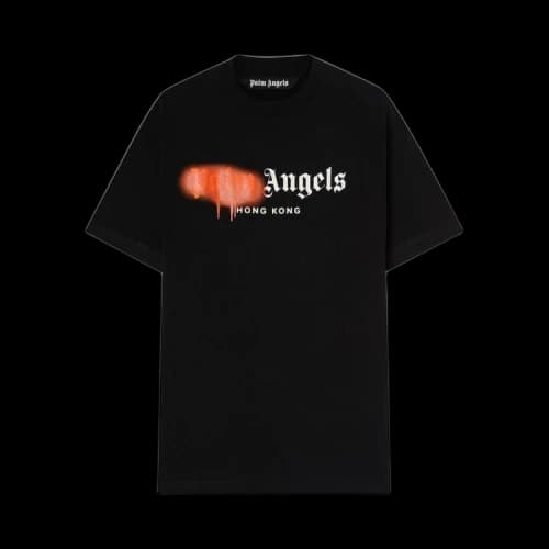 Palm Angels Hong Kong Sprayed T-Shirt 'Black/Orange'