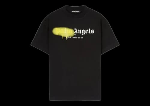 Palm Angels Los Angeles Sprayed Logo T-Shirt Black/Yellow