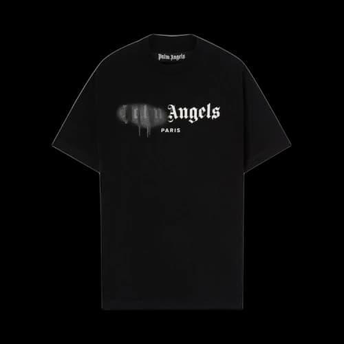 Palm Angels Paris Sprayed Logo T-Shirt 'Black/Black'