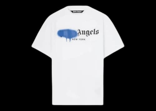 Palm Angels New York Sprayed Logo T-Shirt White/Blue