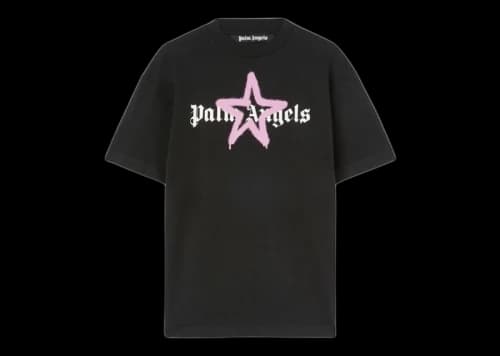 Palm Angels Star Sprayed T-Shirt Black/Pink