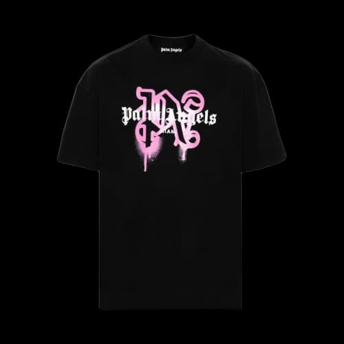 Palm Angels Miami Monogram Spray Print T-Shirt 'Black'