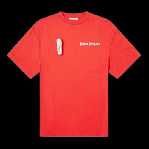 PALM ANGELS Basic Security Tag Tee Logo Tee