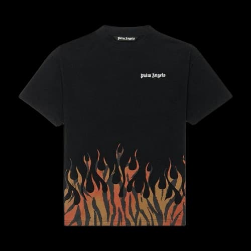 Palm Angels Tiger Flames Tee 'Black/Orange'