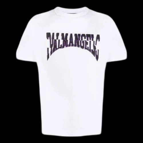 PALM ANGELS Chest Large Logo Printing Short Sleeve White