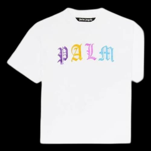 PALM ANGELS Alphabet Printing Short Sleeve White
