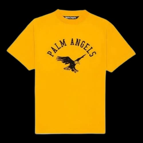 PALM ANGELS Eagle Printing Short Sleeve Yellow