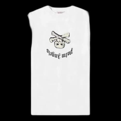 PALM ANGELS Skull Tee Printing Short Sleeve White