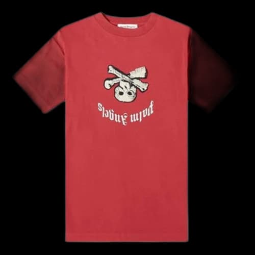 PALM ANGELS Skull Tee Printing Short Sleeve Red