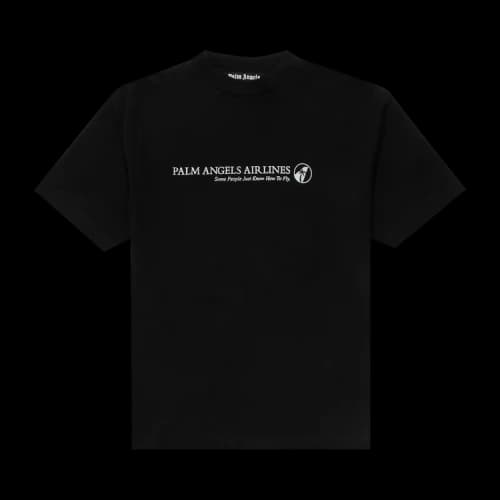 Palm Angels Logo Palm Airlines Tee 'Black/White'