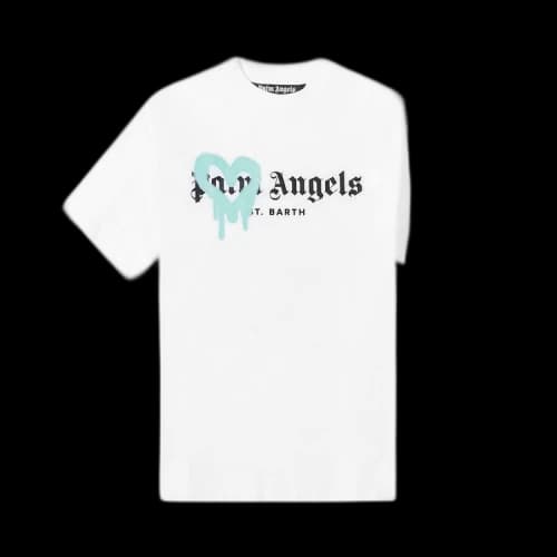 Palm Angels St Barth Heart Sprayed Logo T-Shirt White