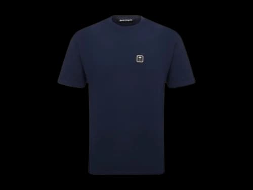 Palm Angels Small Logo Cotton Tee Navy