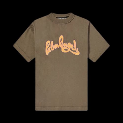 Palm Angels Seasonal Logo Inside Out Tee 'Military/Orange'