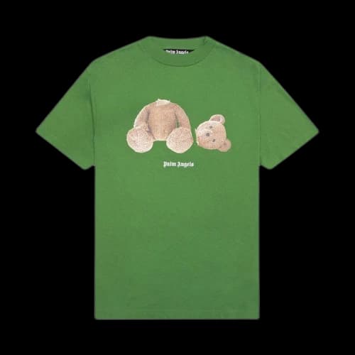 Palm Angels Bear Curved Logo T-Shirt Bright Green