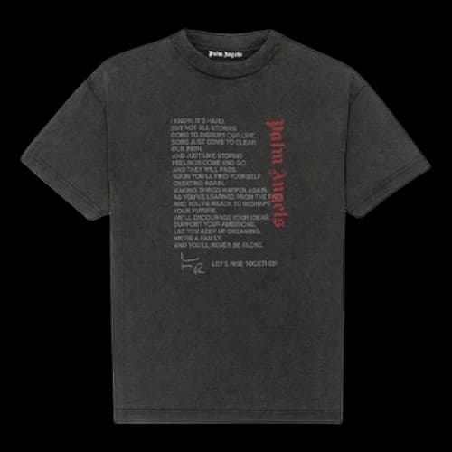 PALM ANGELS Alphabet Printing Washed Short Sleeve Black