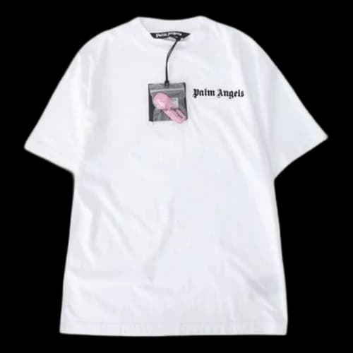 PALM ANGELS Printing Logo Short Sleeve White