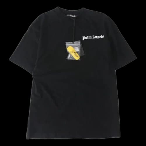 PALM ANGELS Printing Logo Short Sleeve Black
