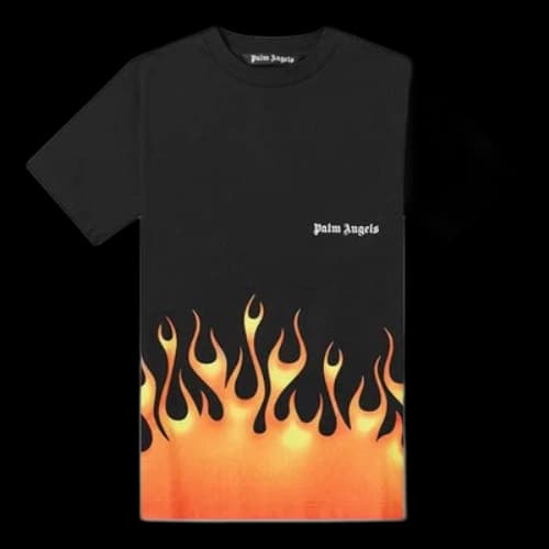 PALM ANGELS Firestarter Classic Tee Flame Short Sleeve Black