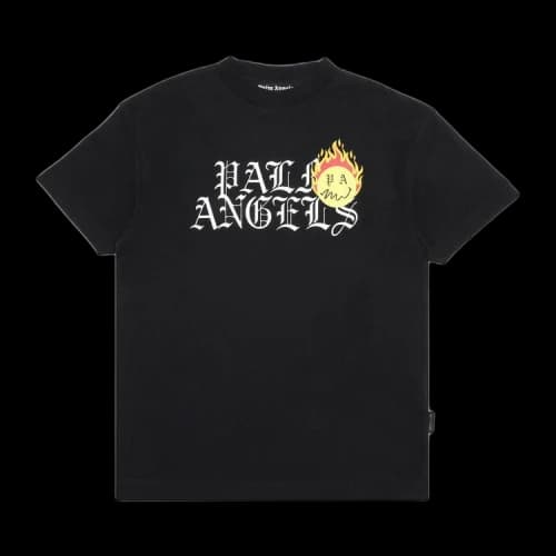 Palm Angels Burning Head Logo Print T-shirt Black